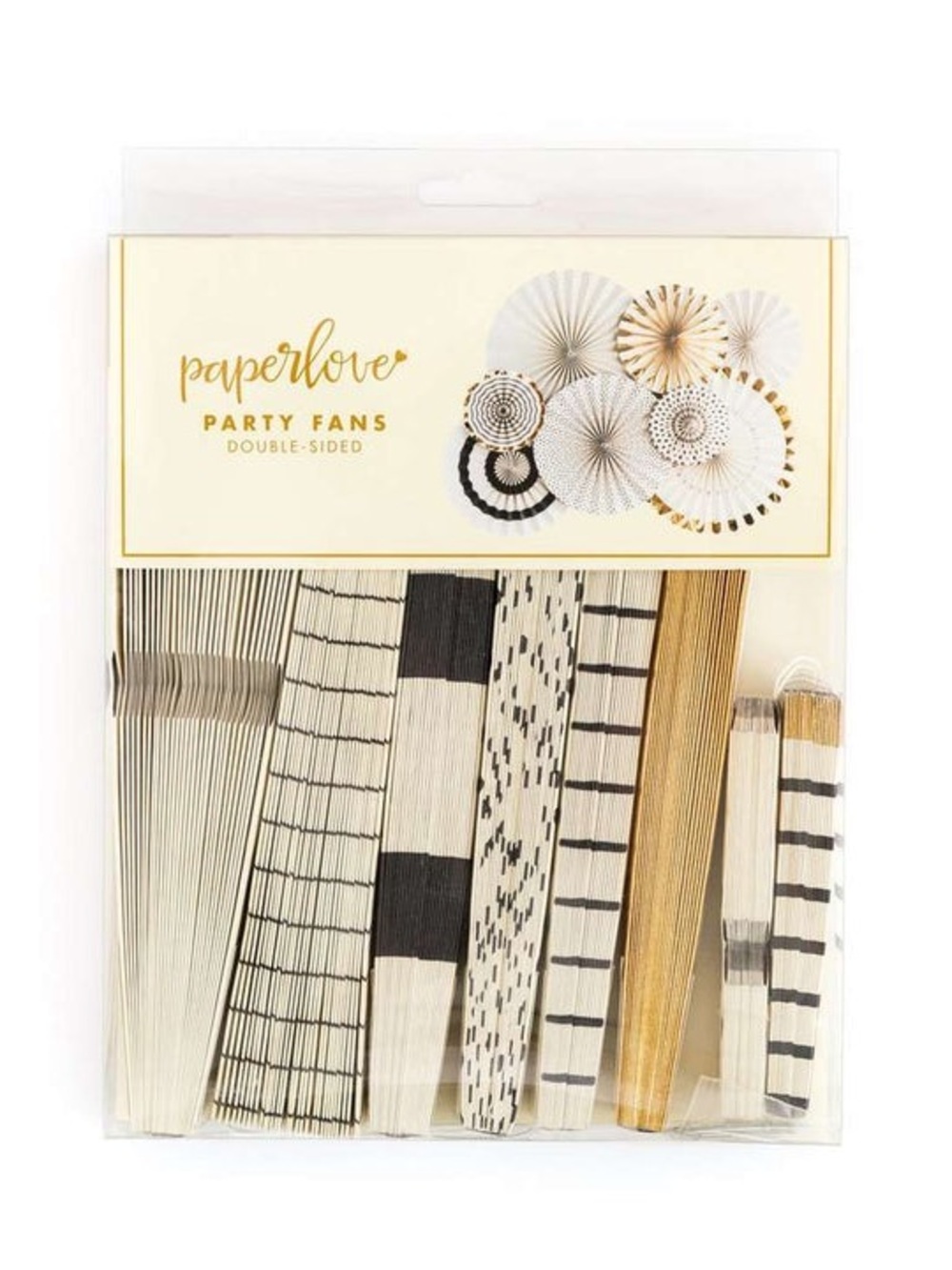 NEW My Minds Eye Gold & Black Paper Party Fans - Decorative Hanging Fans